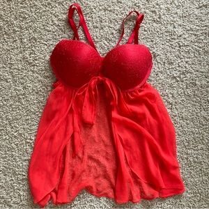 Victorias Secret Red Lacy Bustier Dress